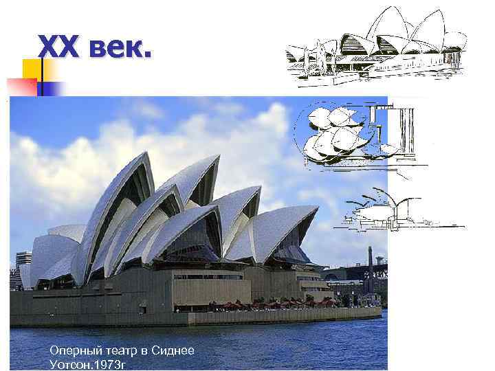 XX век. Оперный театр в Сиднее Уотсон. 1973 г 