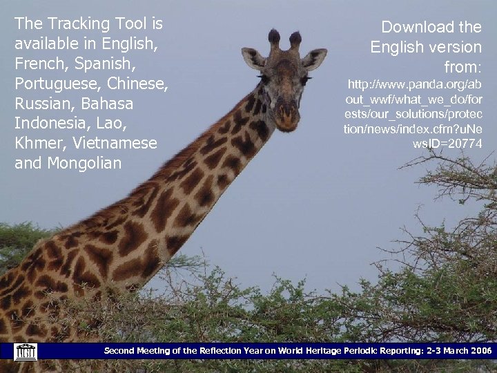 The Tracking Tool is available in English, French, Spanish, Portuguese, Chinese, Russian, Bahasa Indonesia,
