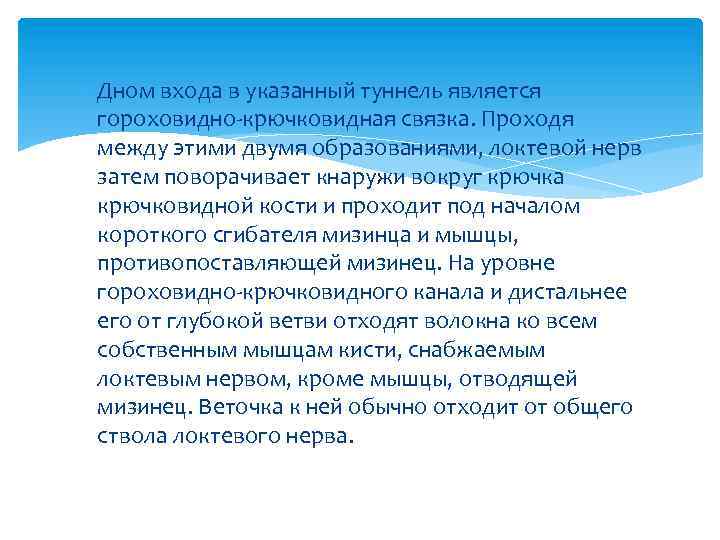 Дном входа в указанный туннель является гороховидно-крючковидная связка. Проходя между этими двумя образованиями,