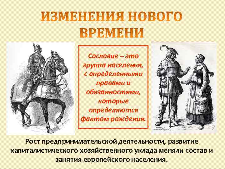 Сословие – это группа населения, с определенными правами и обязанностями, которые определяются фактом рождения.