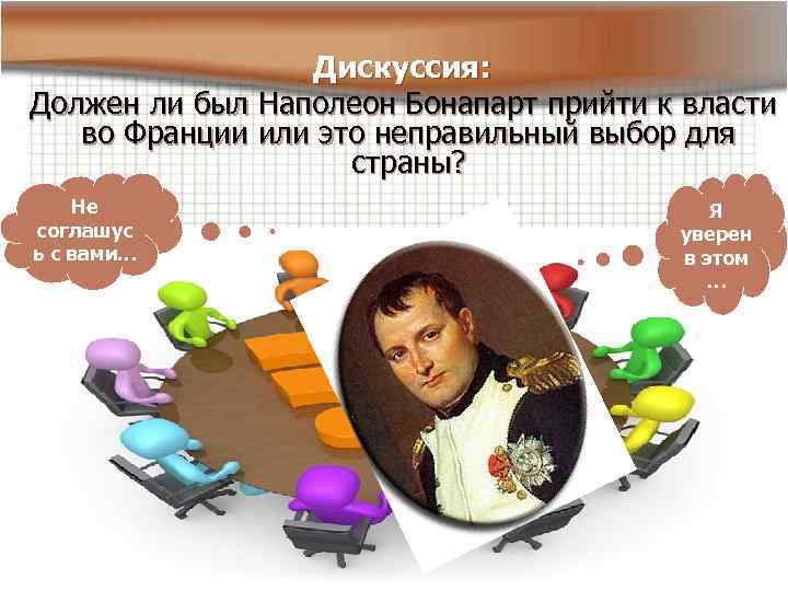  Дискуссия: Должен ли был Наполеон Бонапарт прийти к власти во Франции или это