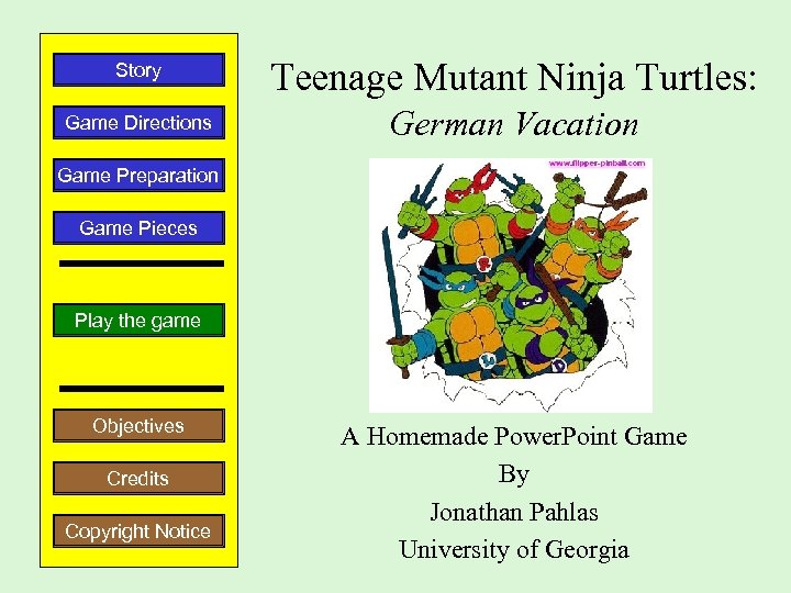 Story Teenage Mutant Ninja Turtles: Game Directions German Vacation Game Preparation Game Pieces Play