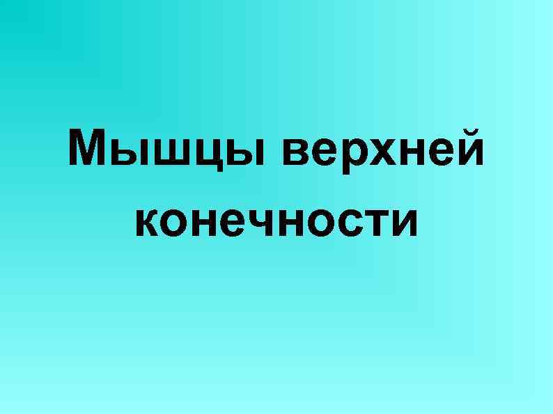 Мышцы верхней конечности 