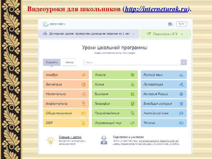 Темы школьной программы