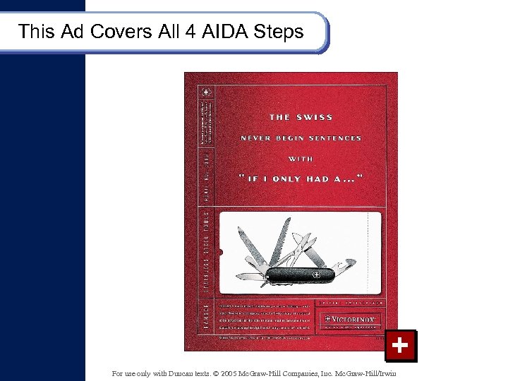 This Ad Covers All 4 AIDA Steps + For use only with Duncan texts.