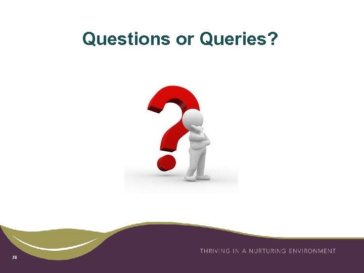 Questions or Queries? 38 