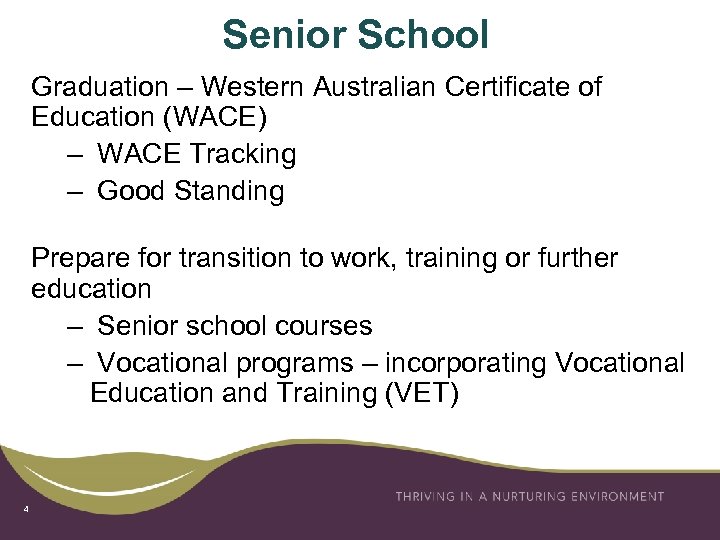 Senior School Graduation – Western Australian Certificate of Education (WACE) – WACE Tracking –
