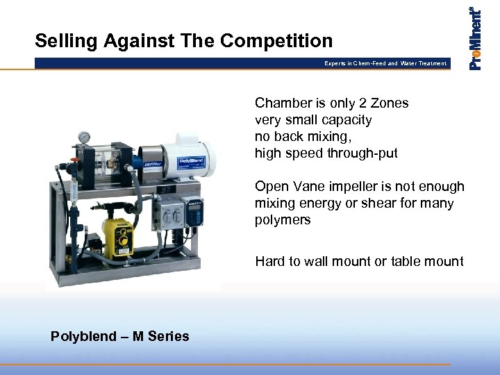 Selling Against The Competition Experts in Chem-Feed and Water Treatment Chamber is only 2