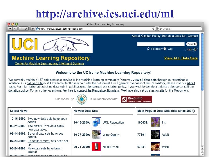 http: //archive. ics. uci. edu/ml 