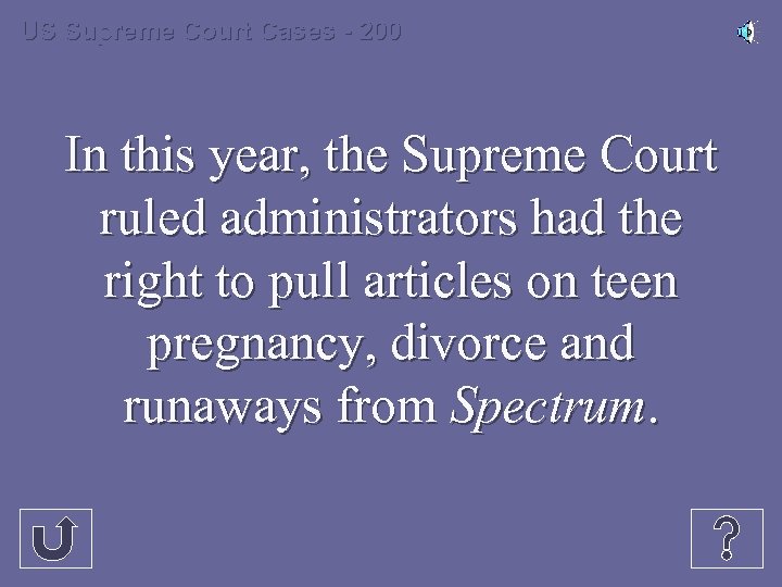 US Supreme Court Cases - 200 In this year, the Supreme Court ruled administrators