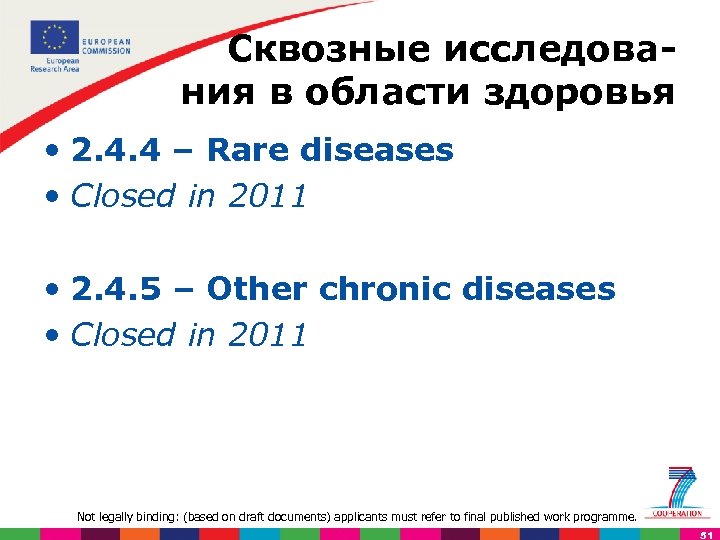 Сквозные исследова ния в области здоровья • 2. 4. 4 – Rare diseases •