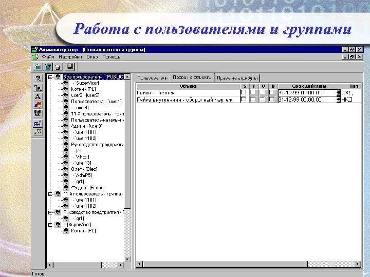 Работа с пользователями и группами 
