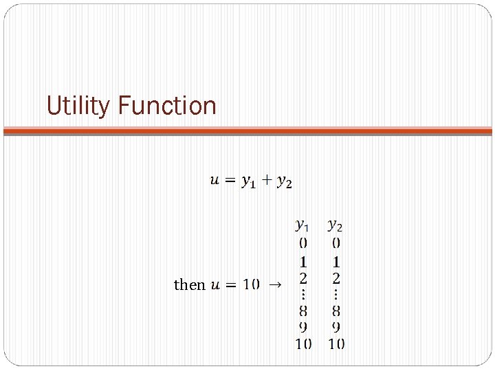 Utility Function then 