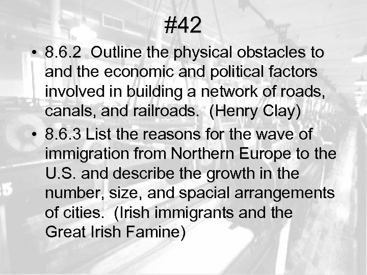 #42 • 8. 6. 2 Outline the physical obstacles to and the economic and