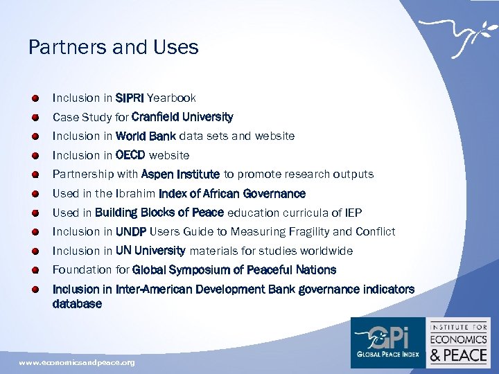 Partners and Uses Inclusion in SIPRI Yearbook Case Study for Cranfield University Inclusion in