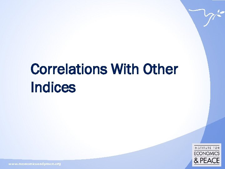 Correlations With Other Indices www. economicsandpeace. org 