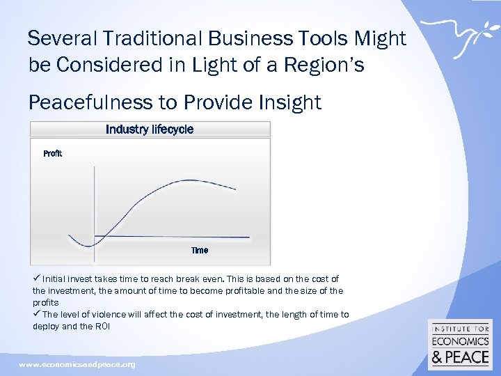 Several Traditional Business Tools Might be Considered in Light of a Region’s Peacefulness to