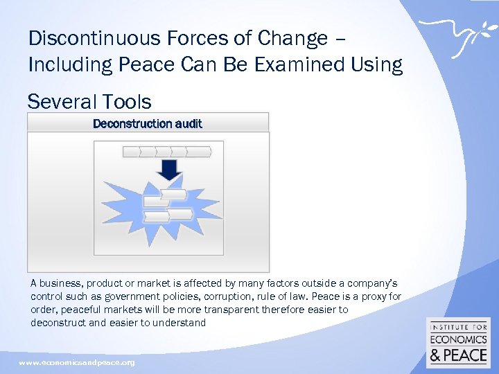 Discontinuous Forces of Change – Including Peace Can Be Examined Using Several Tools Deconstruction
