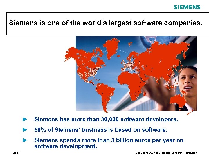 Siemens is one of the world’s largest software companies. ► ► 60% of Siemens’