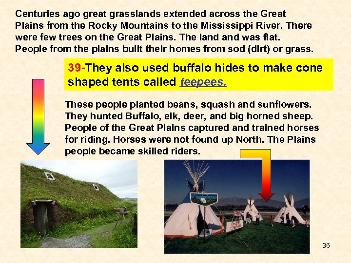 Centuries ago great grasslands extended across the Great Plains from the Rocky Mountains to