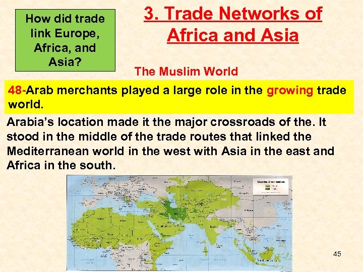 How did trade link Europe, Africa, and Asia? 3. Trade Networks of Africa and