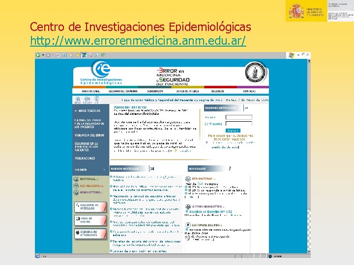 Centro de Investigaciones Epidemiológicas http: //www. errorenmedicina. anm. edu. ar/ 