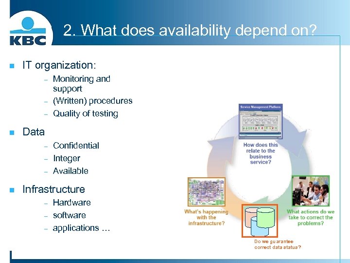 2. What does availability depend on? n IT organization: - n Data - n