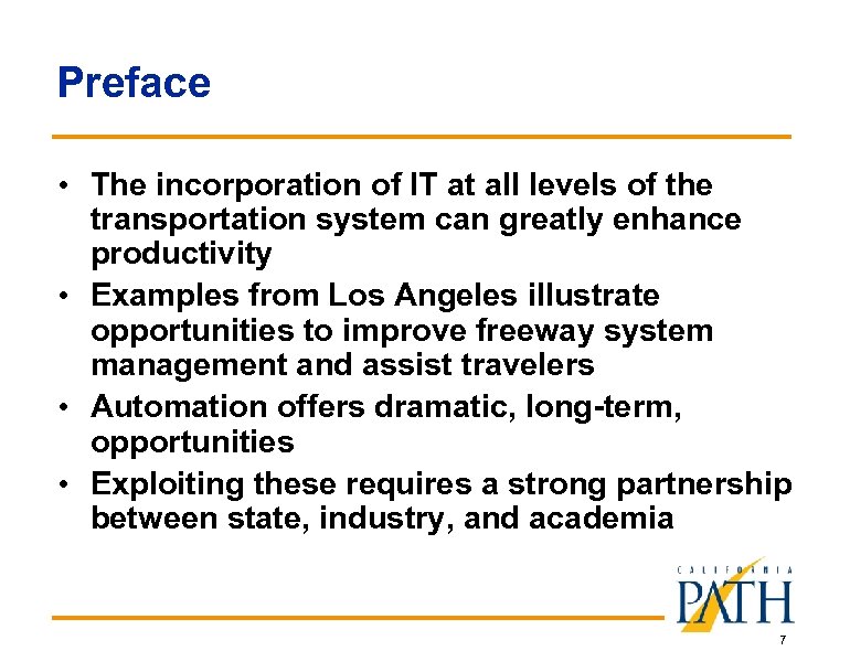 Preface • The incorporation of IT at all levels of the transportation system can