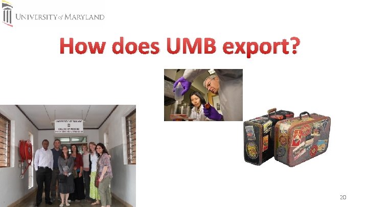 How does UMB export? 20 