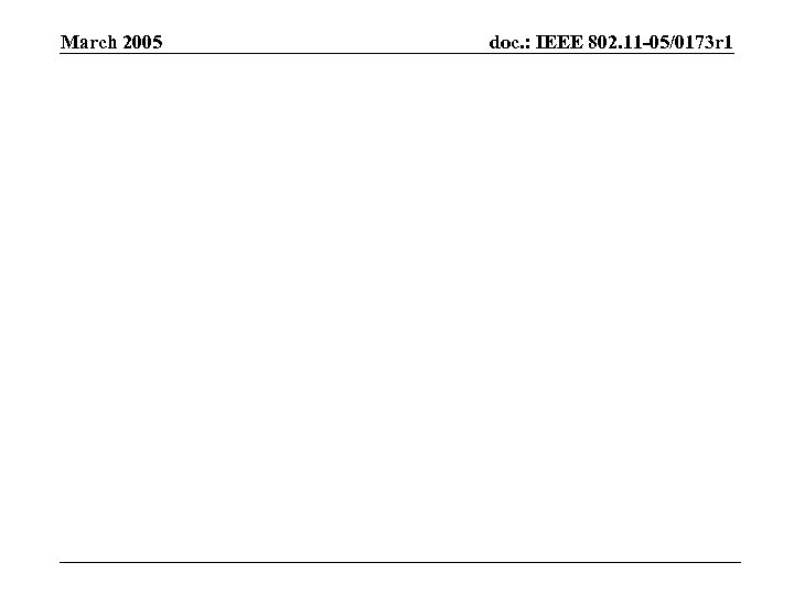March 2005 doc. : IEEE 802. 11 -05/0173 r 1 