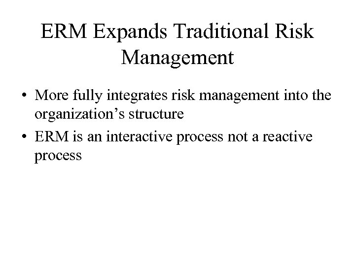 Enterprise Risk Management Overview Of ERM