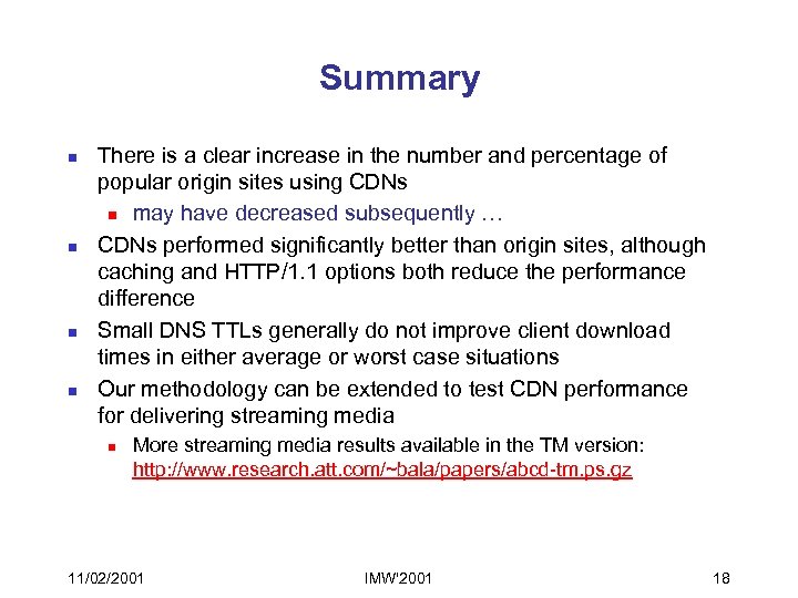 Summary n n There is a clear increase in the number and percentage of