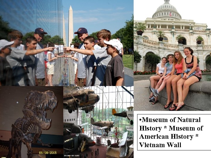  • Museum of Natural History * Museum of American History * Vietnam Wall