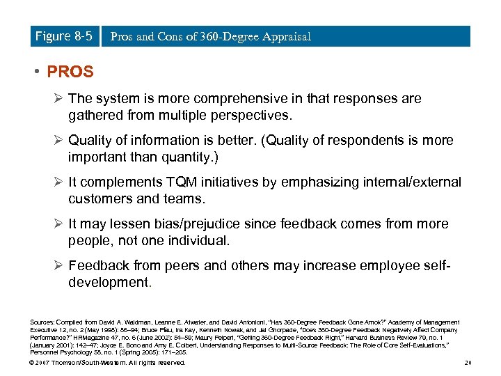 Figure 8– 5 Pros and Cons of 360 -Degree Appraisal • PROS Ø The