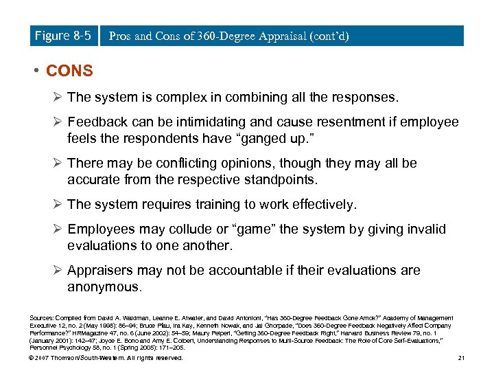 Figure 8– 5 Pros and Cons of 360 -Degree Appraisal (cont’d) • CONS Ø