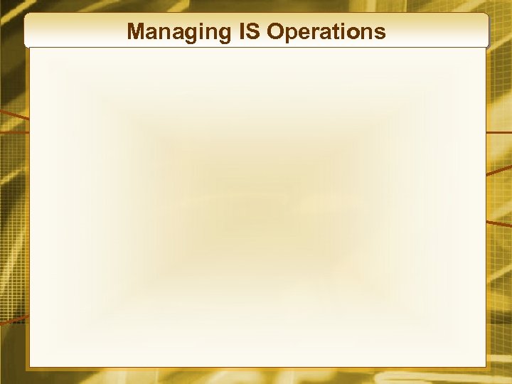Managing IS Operations 
