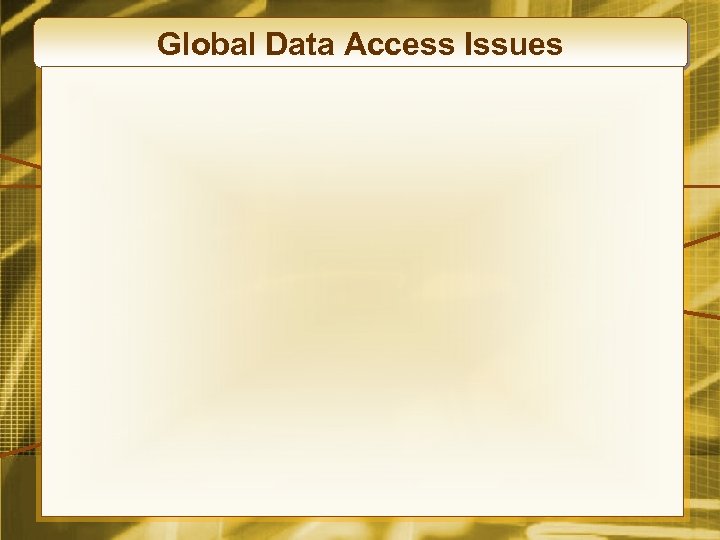 Global Data Access Issues 