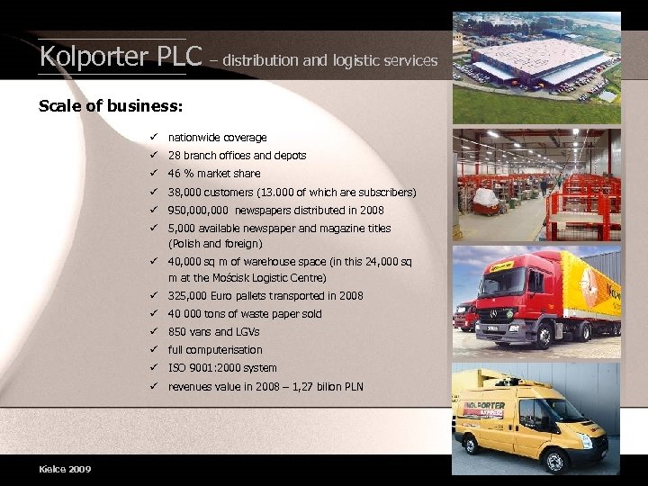 Kolporter PLC – distribution and logistic services Scale of business: nationwide coverage 28 branch