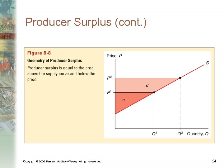 Producer Surplus (cont. ) Copyright © 2006 Pearson Addison-Wesley. All rights reserved. 24 