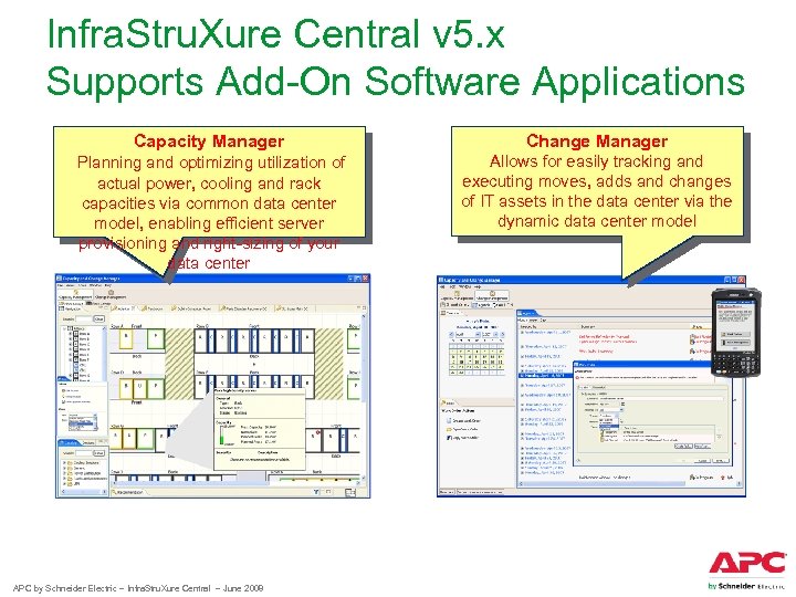 Infra. Stru. Xure Central v 5. x Supports Add-On Software Applications Capacity Manager Change