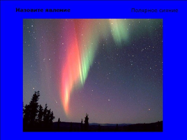 Назовите явление Полярное сияние 