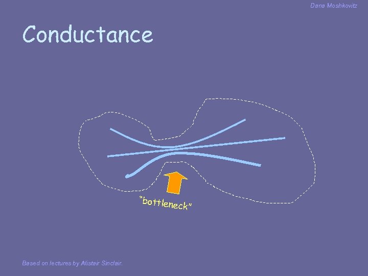 Dana Moshkovitz Conductance “bottlen e ck” Based on lectures by Alistair Sinclair. 