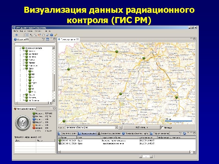 Визуализация данных радиационного контроля (ГИС РМ) 
