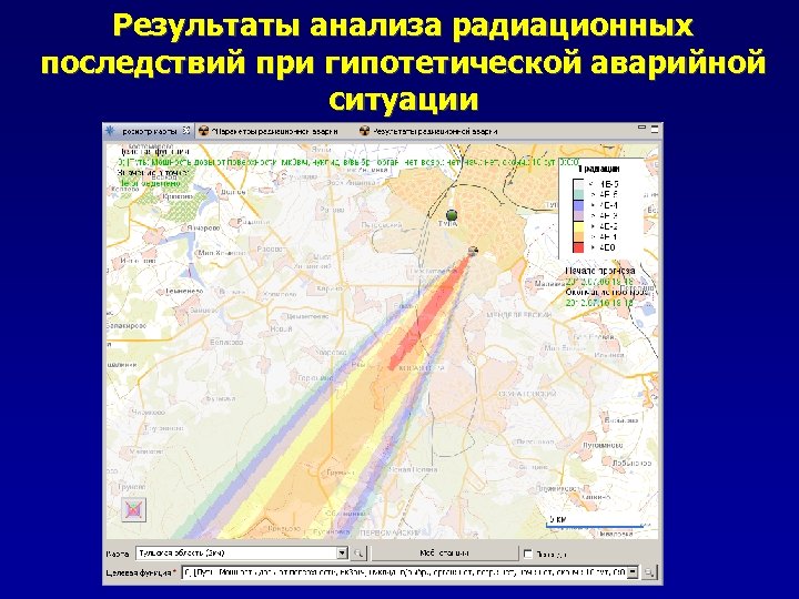 Результаты анализа радиационных последствий при гипотетической аварийной ситуации 