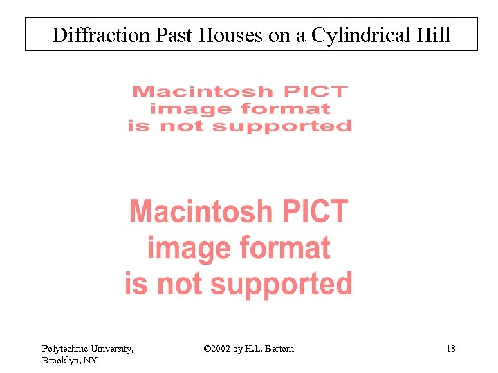 Diffraction Past Houses on a Cylindrical Hill Polytechnic University, Brooklyn, NY © 2002 by