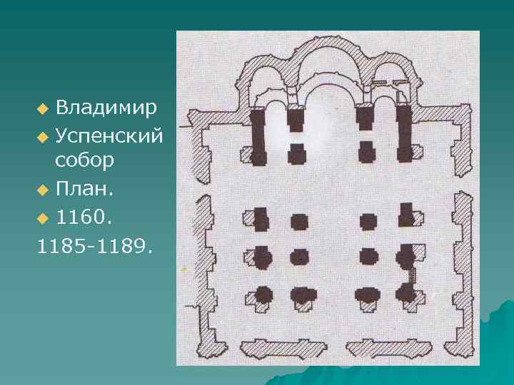 Владимир u Успенский собор u План. u 1160. 1185 -1189. u 