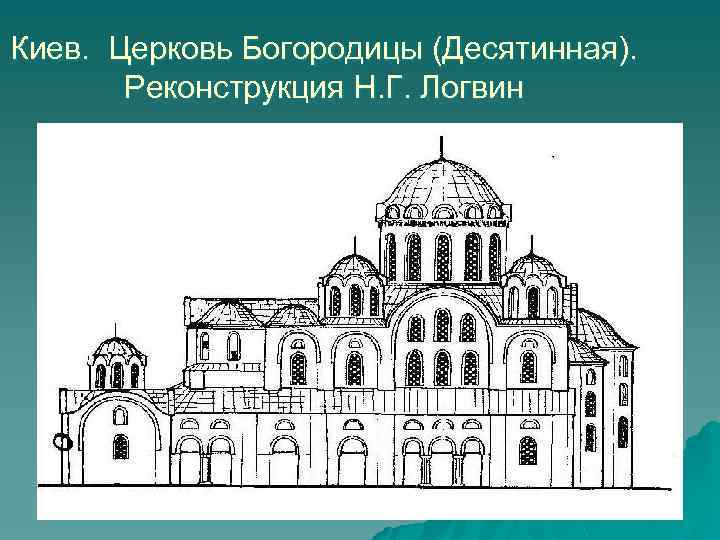 Киев. Церковь Богородицы (Десятинная). Реконструкция Н. Г. Логвин 