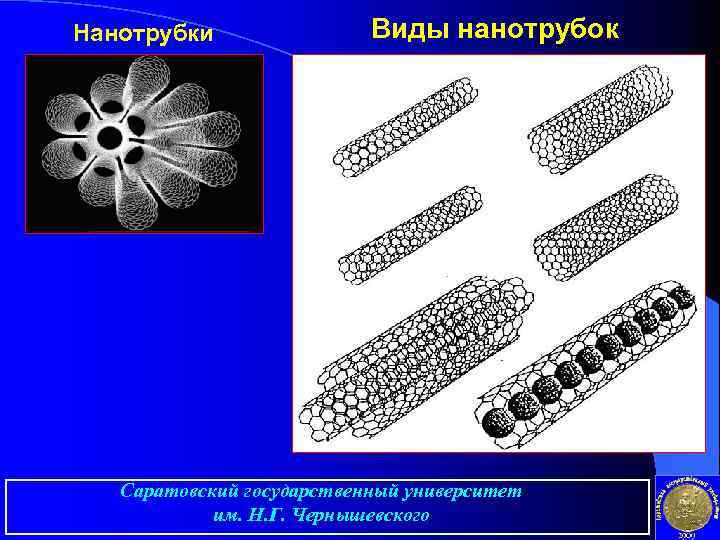 Нанотрубки Виды нанотрубок Саратовский государственный университет им. Н. Г. Чернышевского 