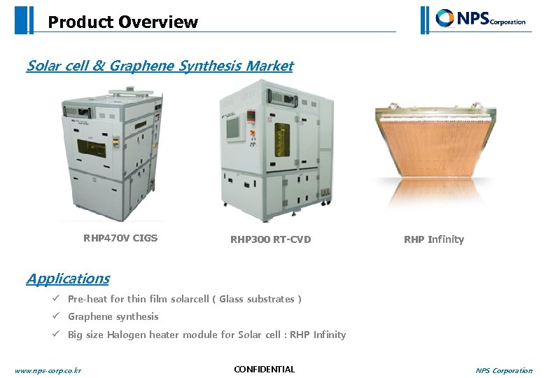 Product Overview Solar cell & Graphene Synthesis Market RHP 470 V CIGS RHP 300