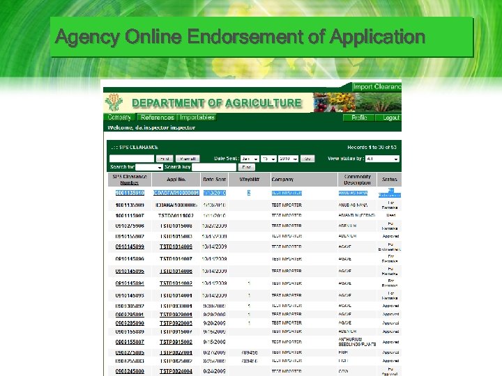 Agency Online Endorsement of Application 
